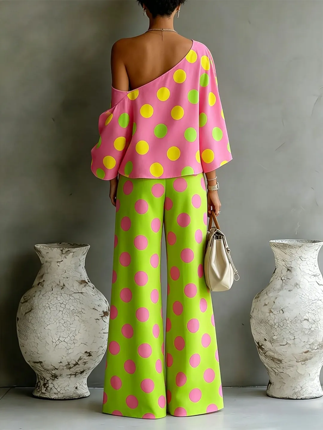 Camila | Off-Shoulder Top & Wide-Leg Satin Set
