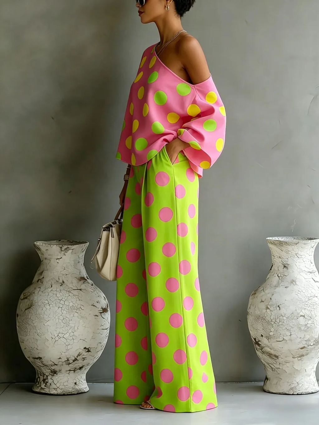 Camila | Off-Shoulder Top & Wide-Leg Satin Set