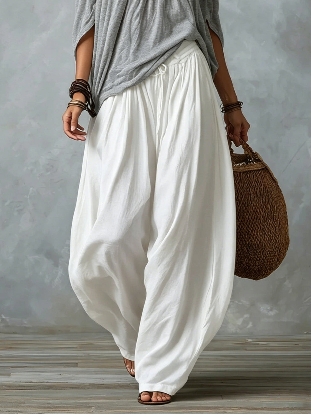 Maya | Off-Shoulder Top &amp; Lantern Pants Set, Rayon Blend