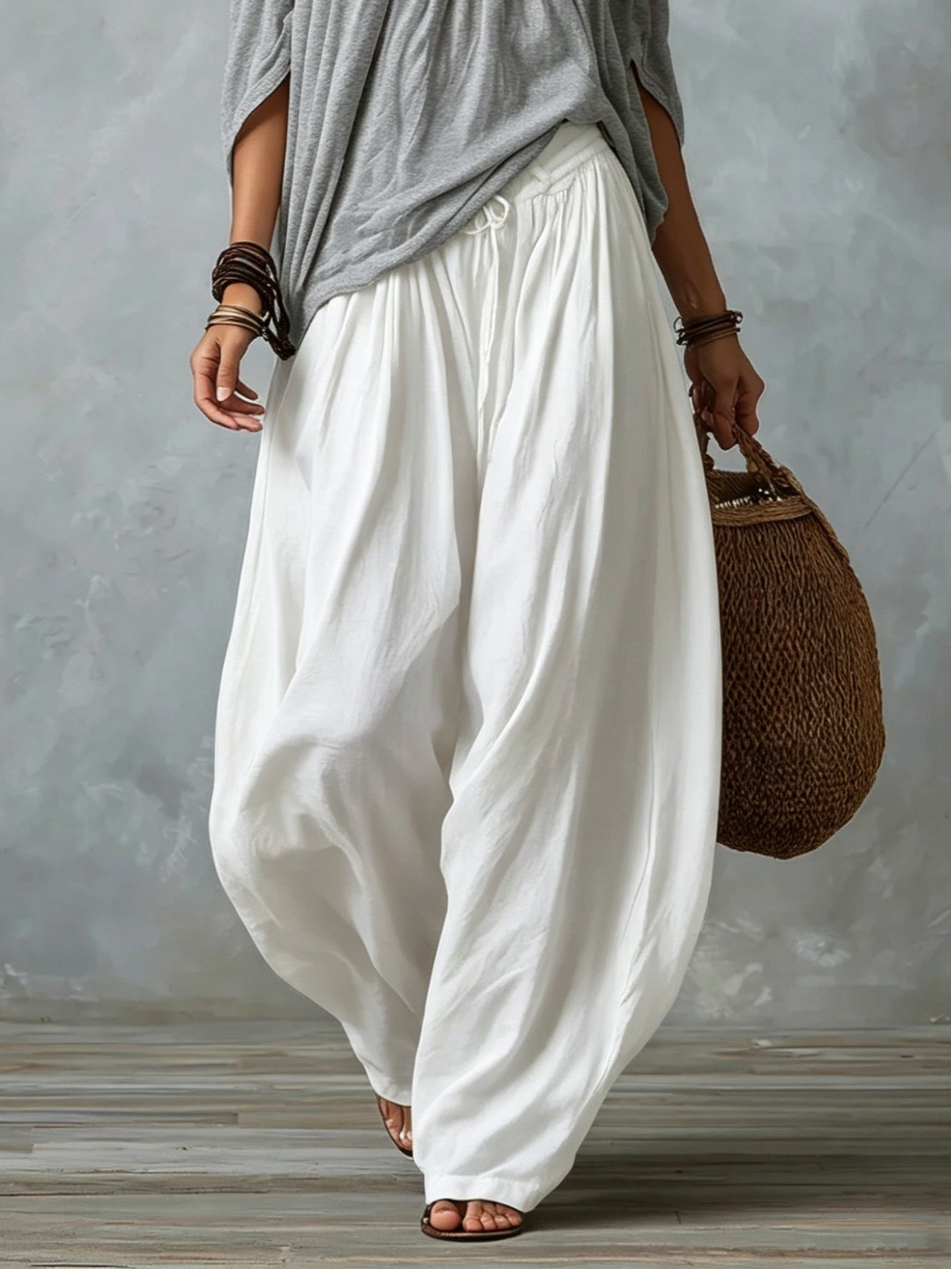 Maya | Off-Shoulder Top & Lantern Pants Set, Rayon Blend