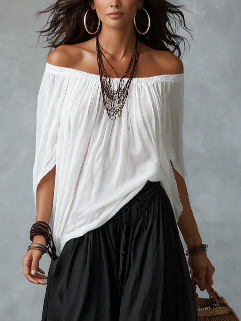 Aaliyah | Off-Shoulder Top & Lantern Pants Set, Rayon Blend