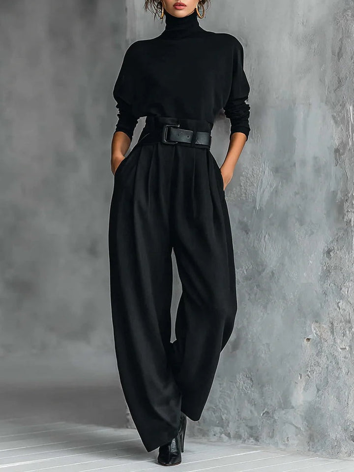 Maya | Cotton-Blend Turtleneck Two-Piece Set