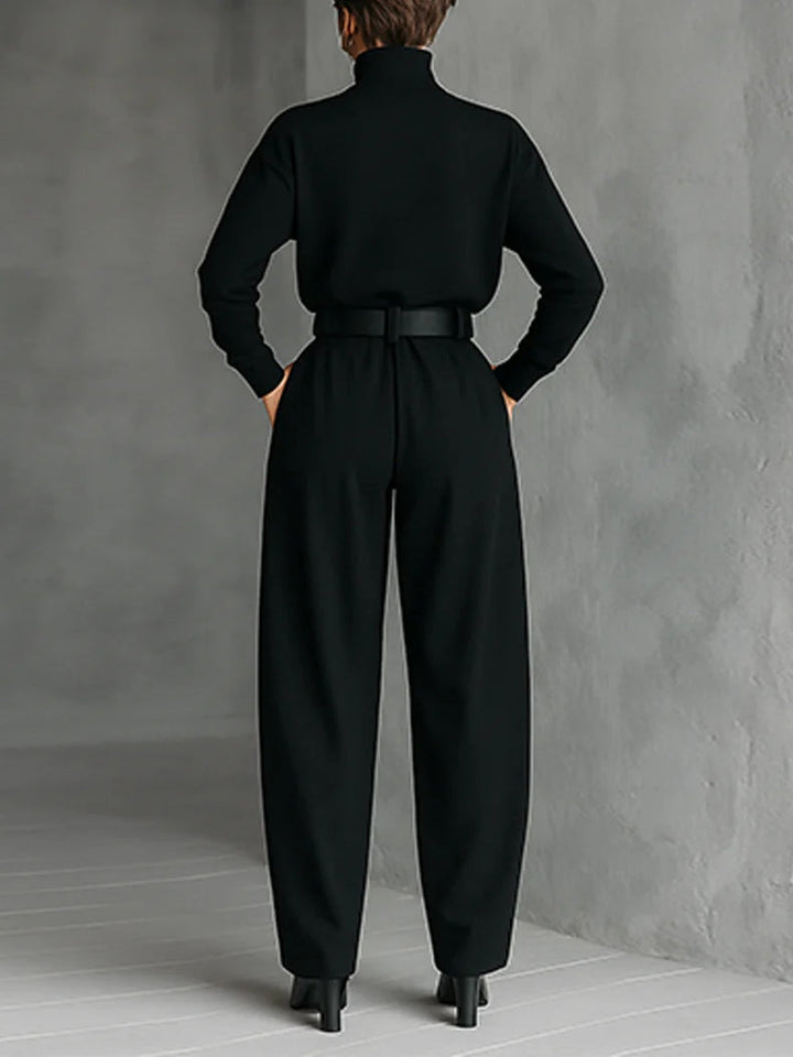 Maya | Cotton-Blend Turtleneck Two-Piece Set