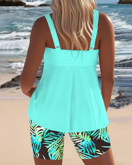 Daphne - Flattering Tankini Ribbed Set