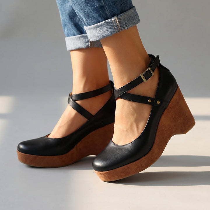 Anna | Cross-Strap Wedges