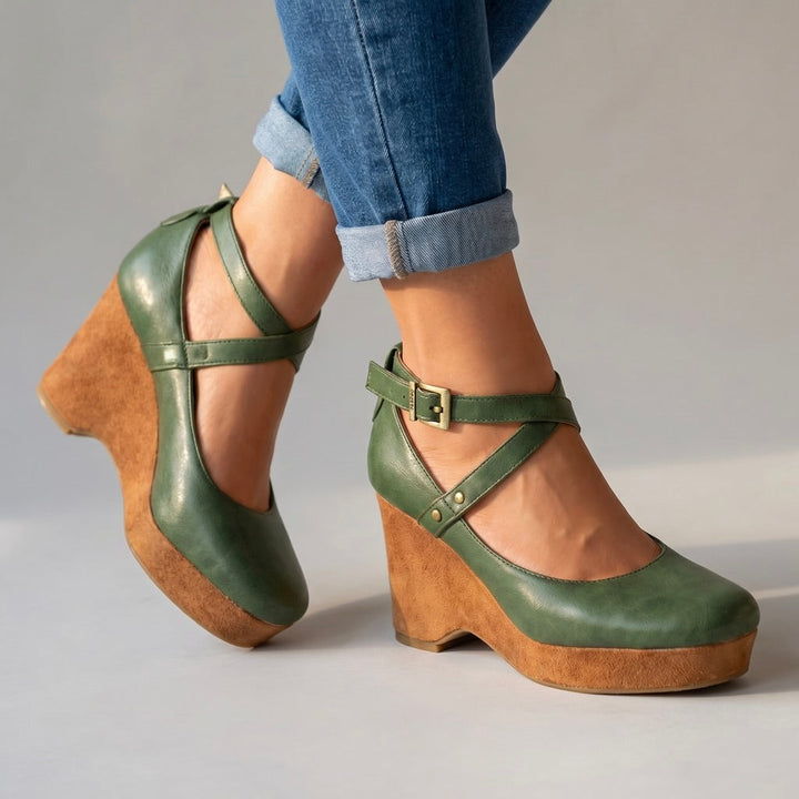 Anna | Cross-Strap Wedges