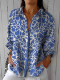 Rachel | Blue Garden Blouse