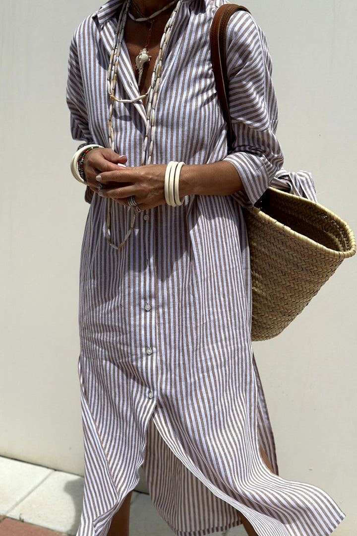 Gillian | Timeless Striped Shirt Dress with Elegant Comfort