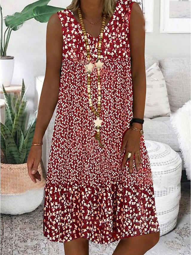 Laura | Sleeveless Floral V-Neck Dress