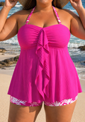 Edna - Plus Size Elegant Halter Swim Dress