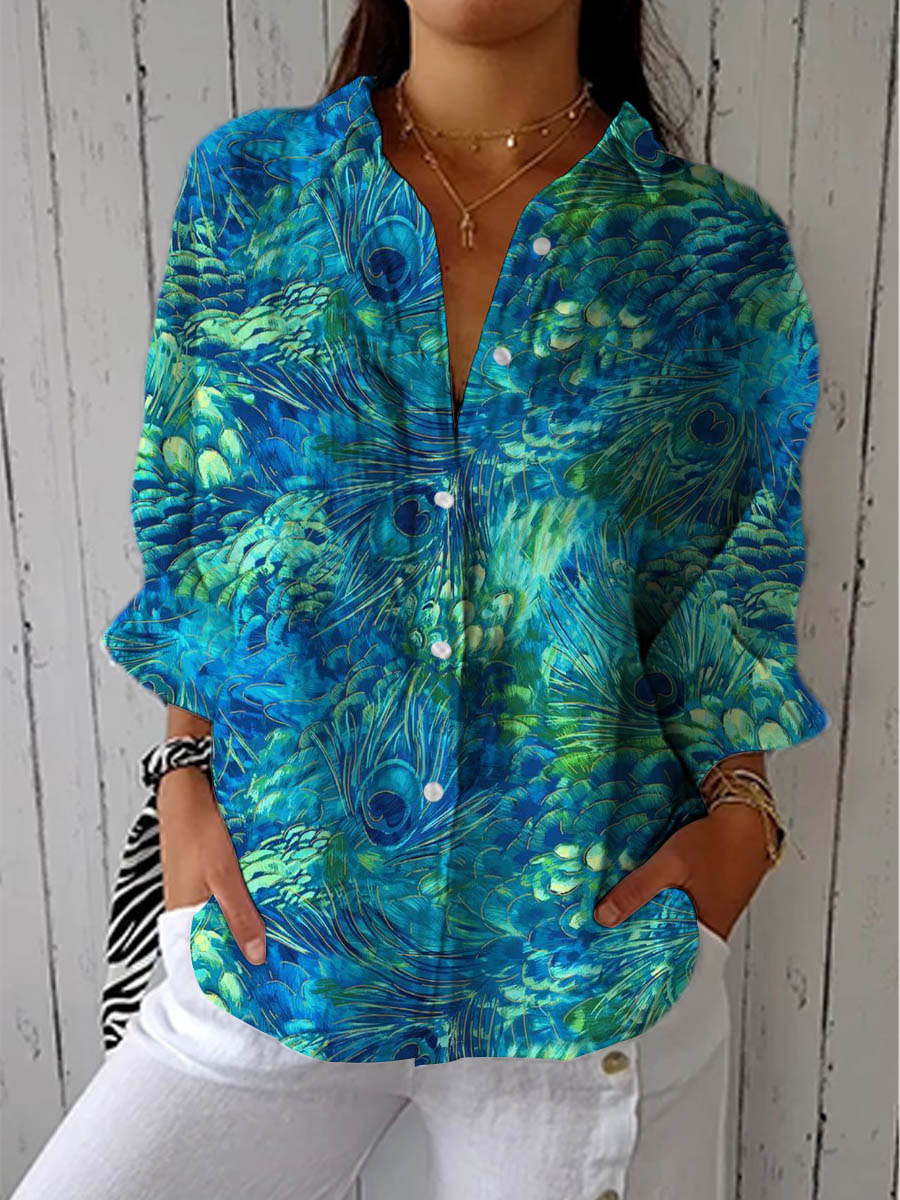 Corina | Ocean Peacock Blouse