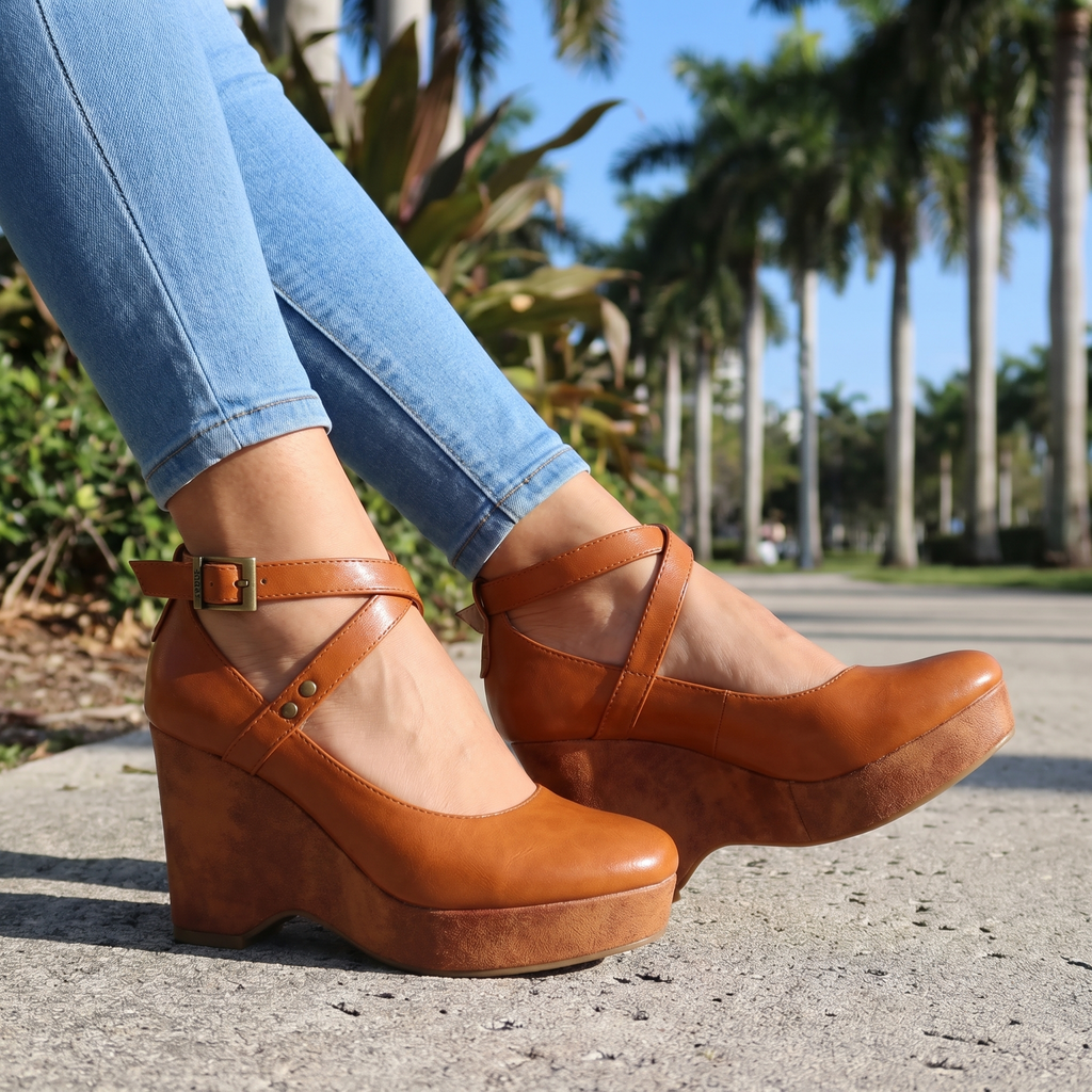 Anna | Cross-Strap Wedges