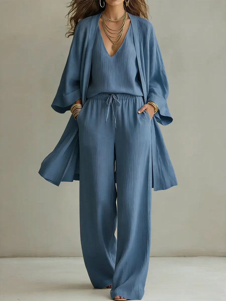 Isabelle | 3-piece linen casual homewear set