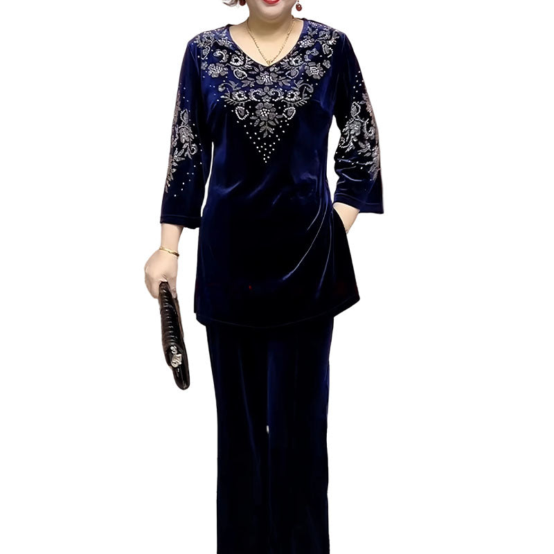 Elvire - Chic Velvet Two-Piece Ensemble