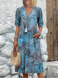Amalia | Floral elegant Midi Dress with Tummy Coverage