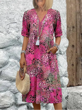 Amalia | Floral elegant Midi Dress with Tummy Coverage