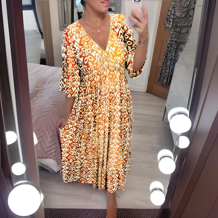Liana - Boho Printed Dress