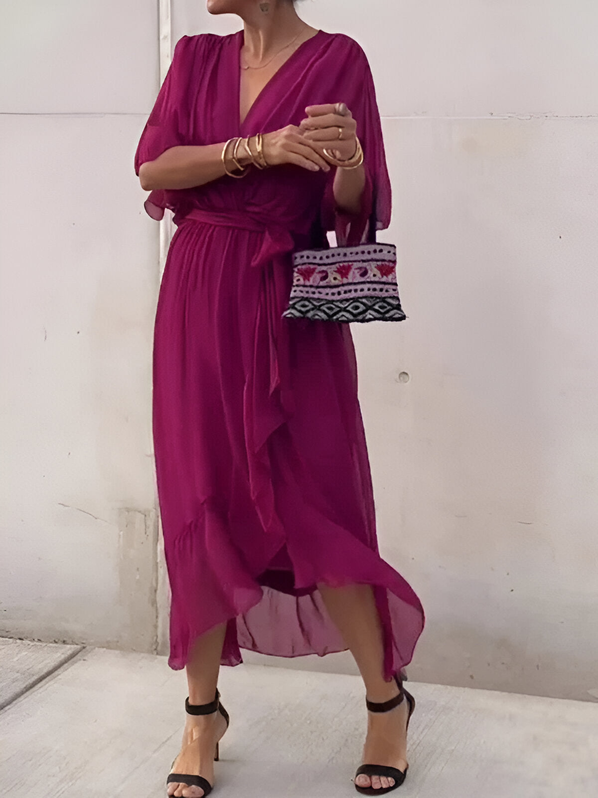 Elise™ | Grace Tie-Waist Midi Dress