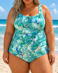 Rosalyn - Plus Size Vibrant Floral One-Piece