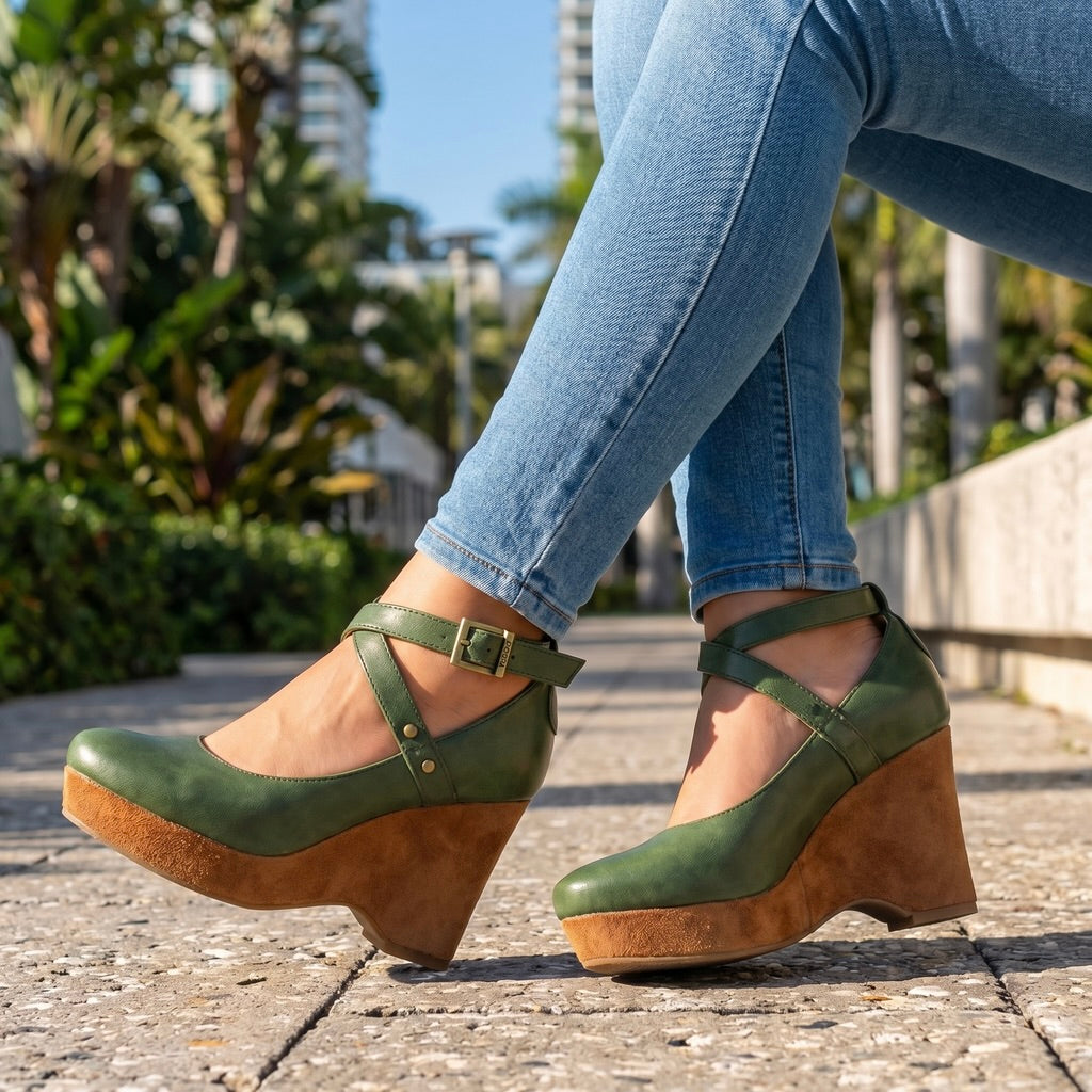 Anna | Cross-Strap Wedges