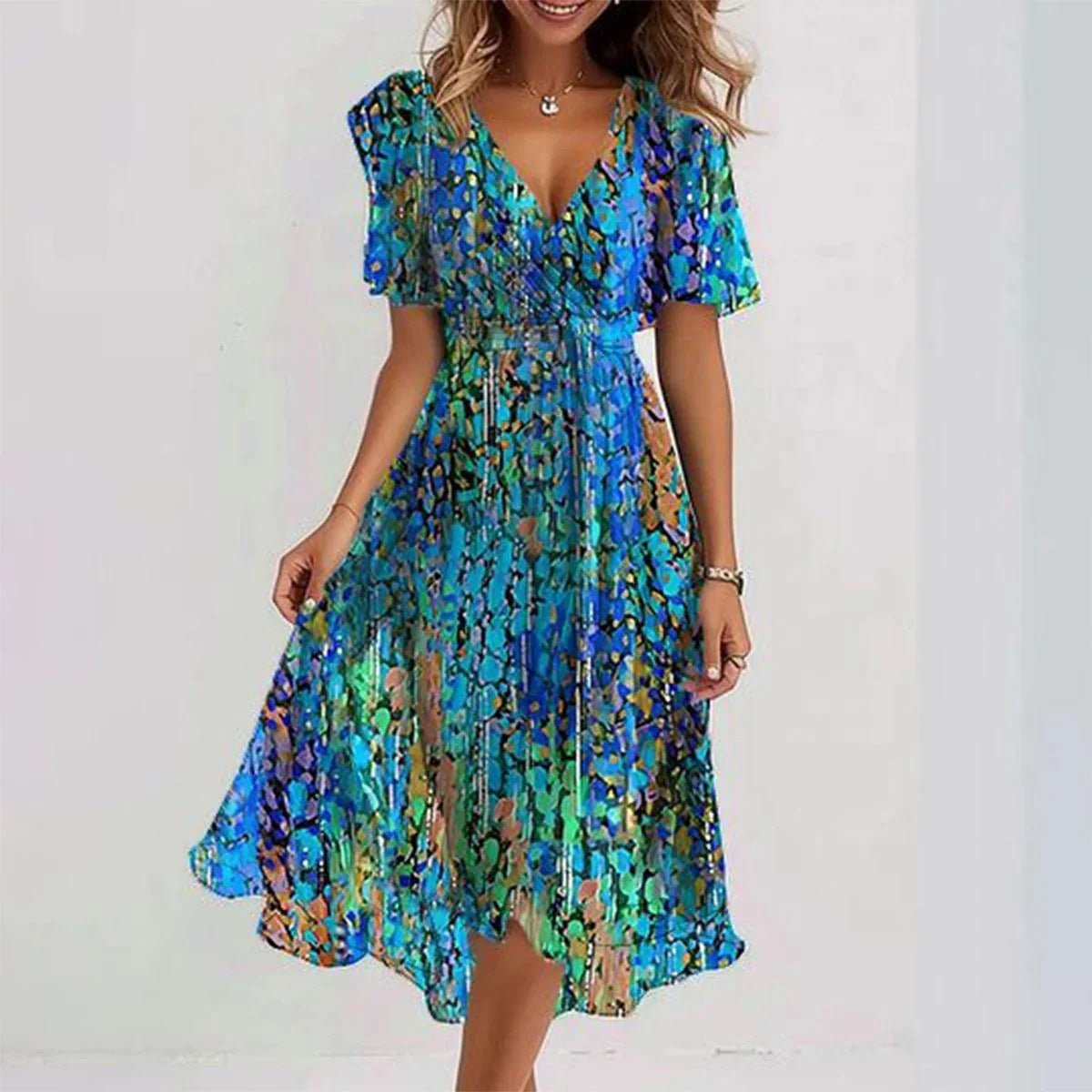 Harper | Women's V-Neck Wrap Midi Dress