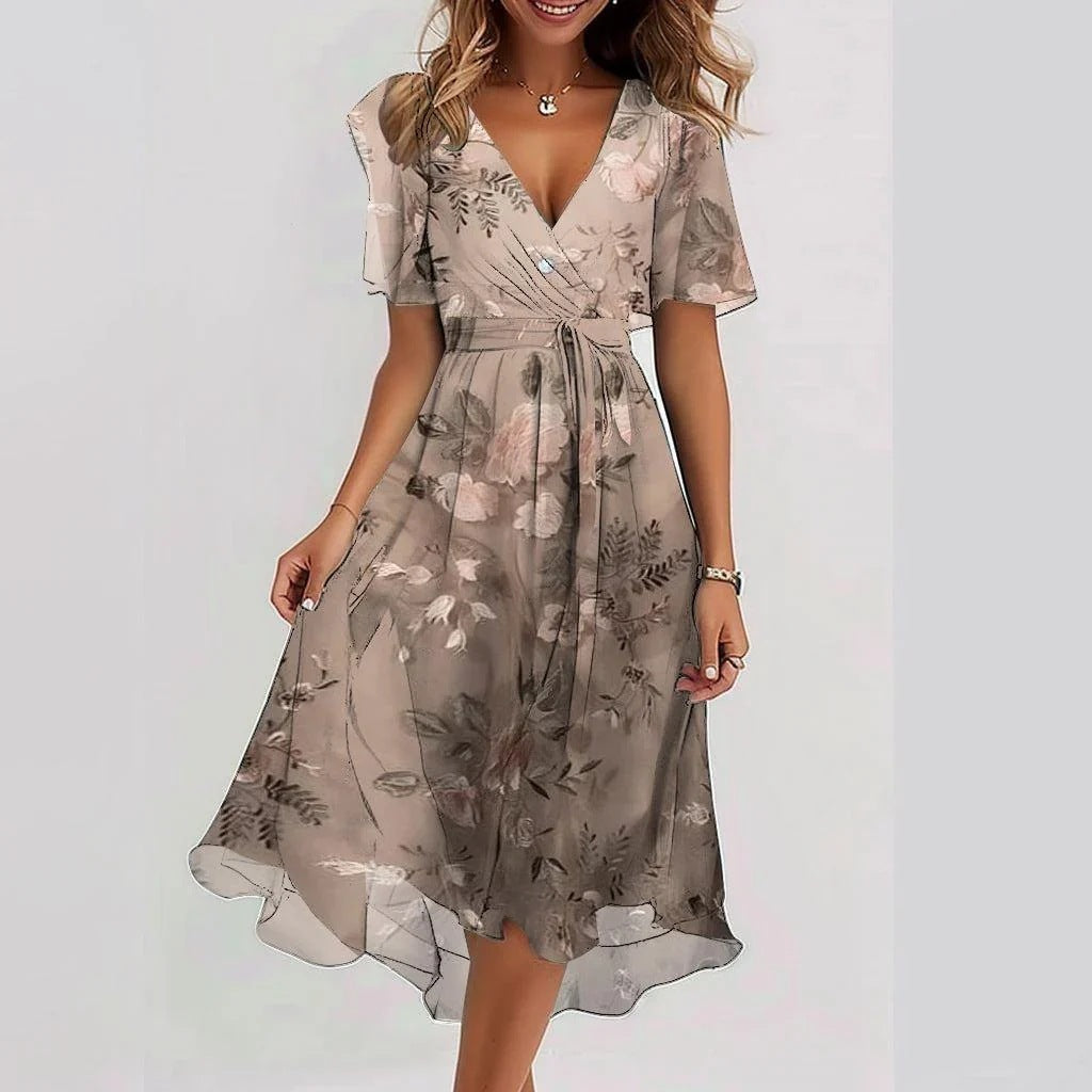 Harper | Women's V-Neck Wrap Midi Dress
