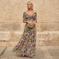 Florendra | Elegant Floral V-Neck Maxi Dress