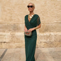 Florendra | Elegant Floral V-Neck Maxi Dress