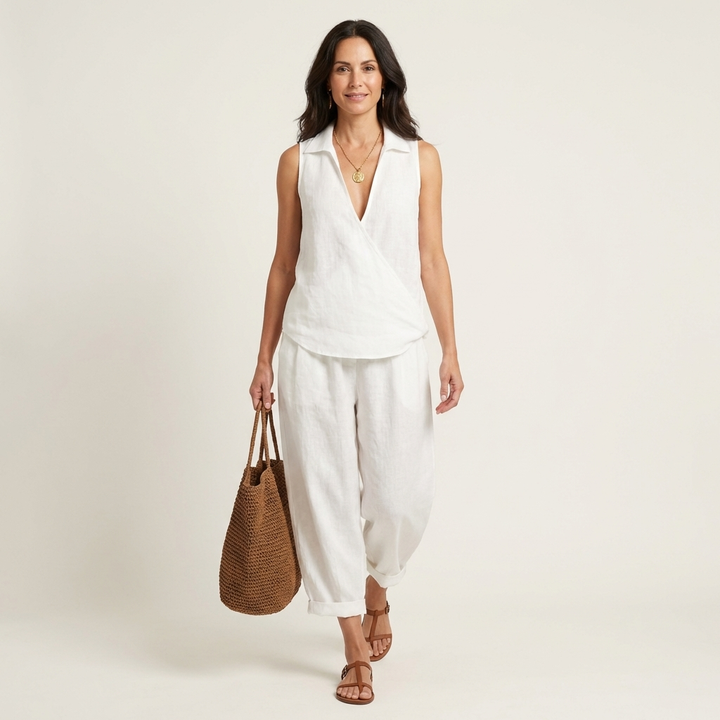 Twiila | Wrap-Top &amp; Wide-Leg Set