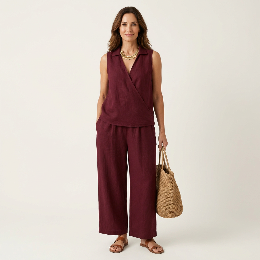 Twiila | Wrap-Top &amp; Wide-Leg Set