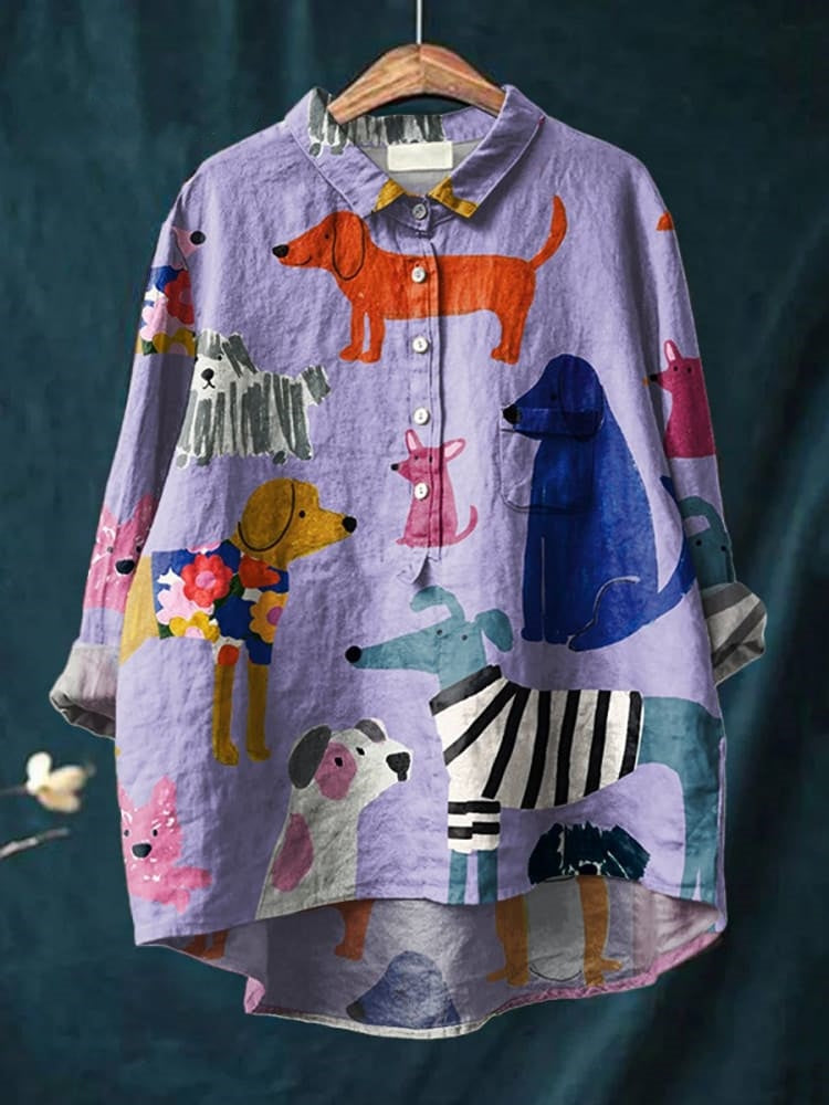 Claudia™ Playful Doggie Print Blouse