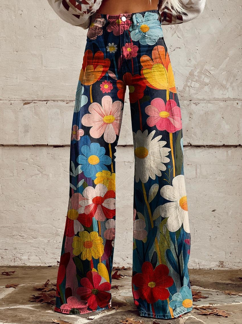 Lana - Floral Wide Leg Trousers