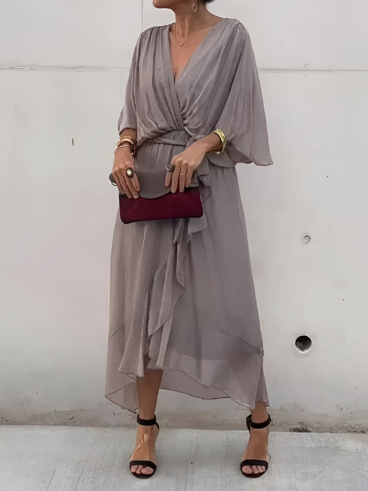Elise™ | Grace Tie-Waist Midi Dress