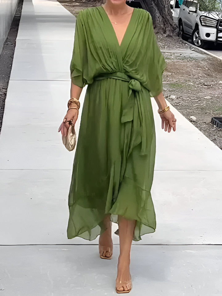Elise™ | Grace Tie-Waist Midi Dress
