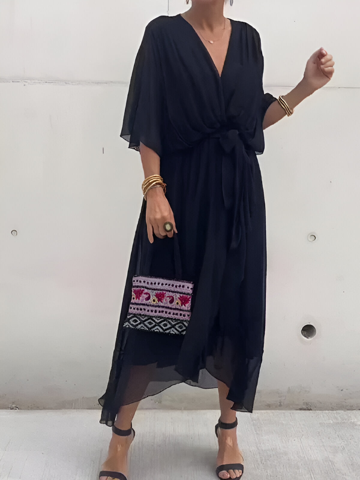 Elise™ | Grace Tie-Waist Midi Dress