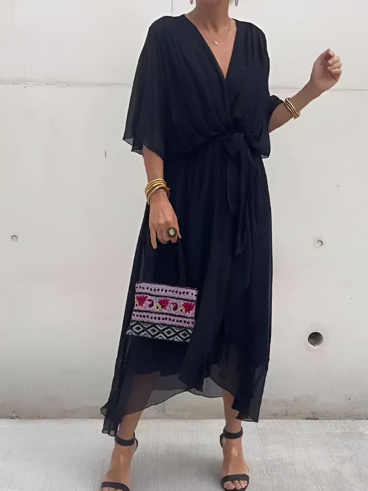 Elise™ | Grace Tie-Waist Midi Dress