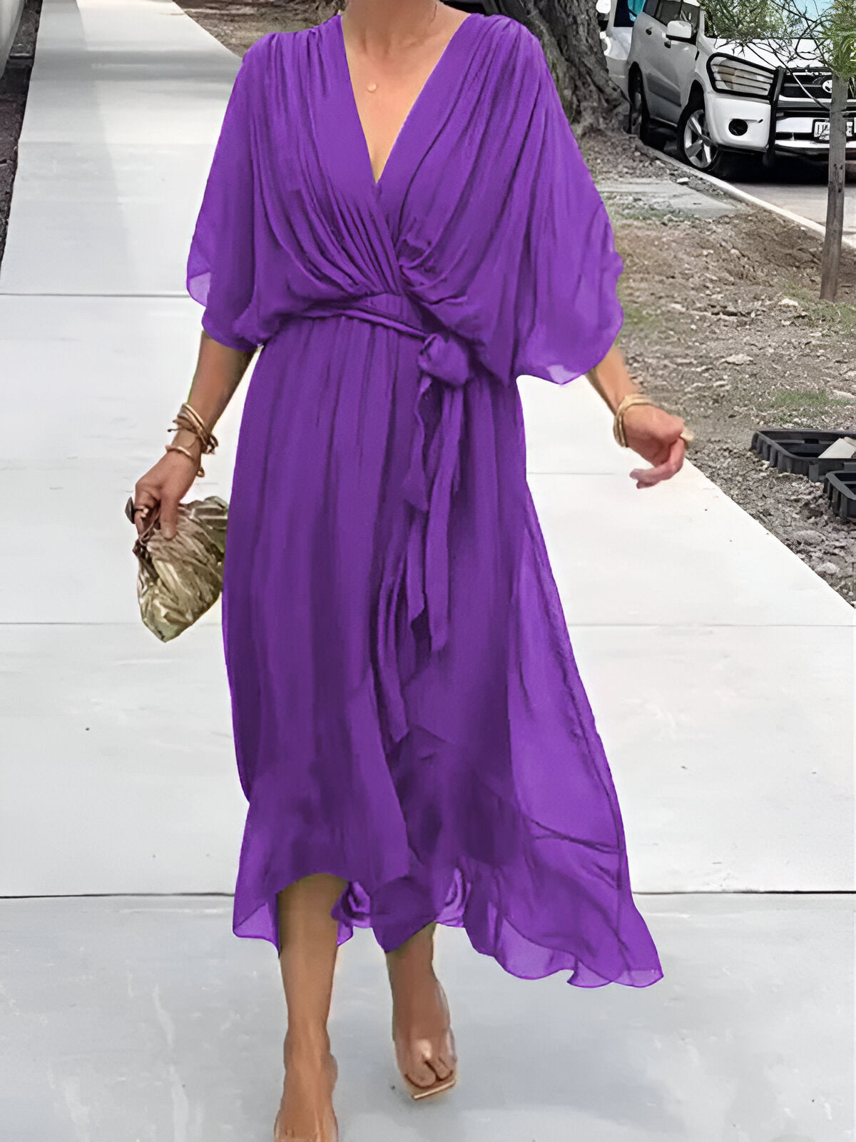 Elise™ | Grace Tie-Waist Midi Dress
