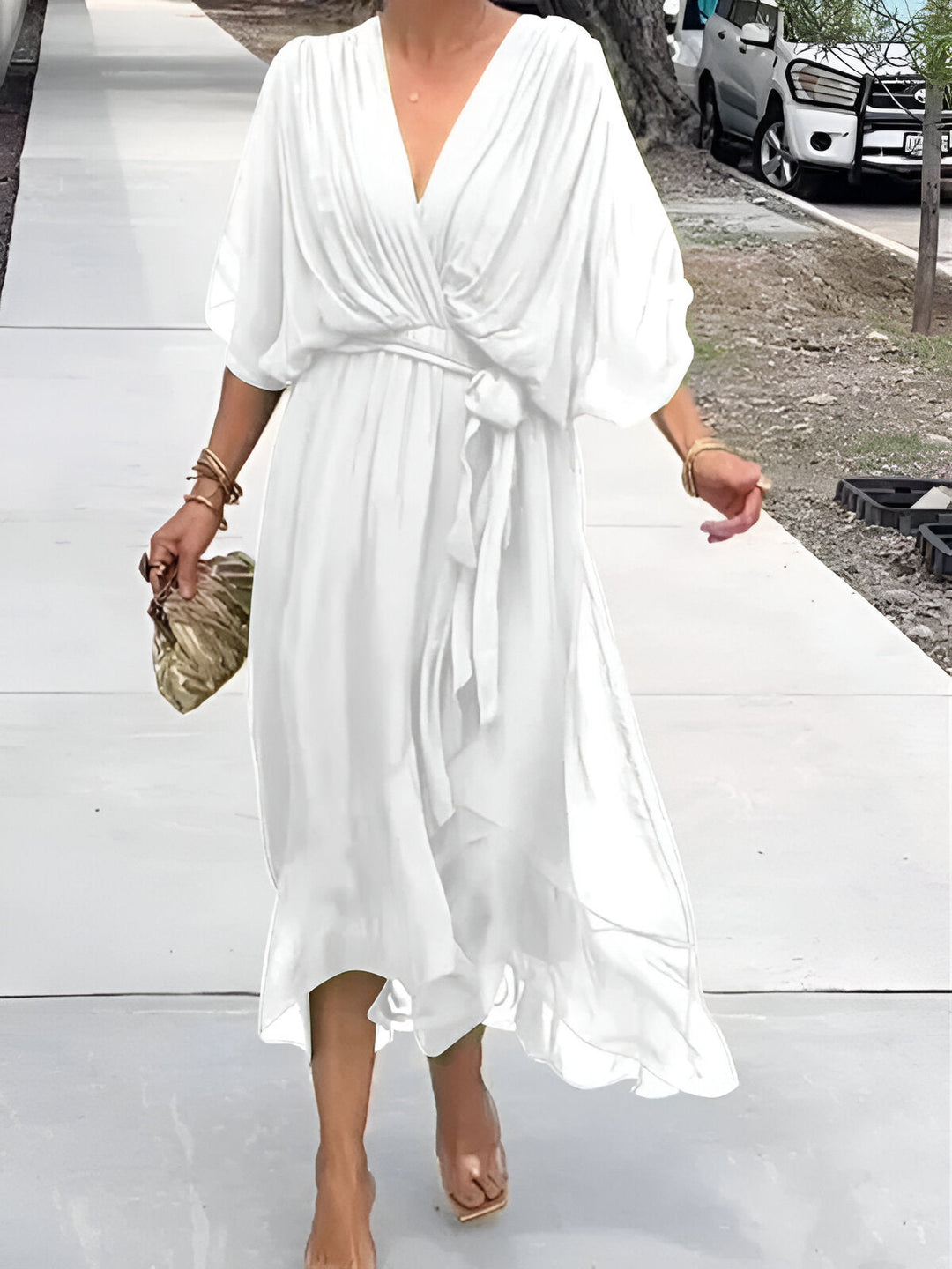 Elise™ | Grace Tie-Waist Midi Dress