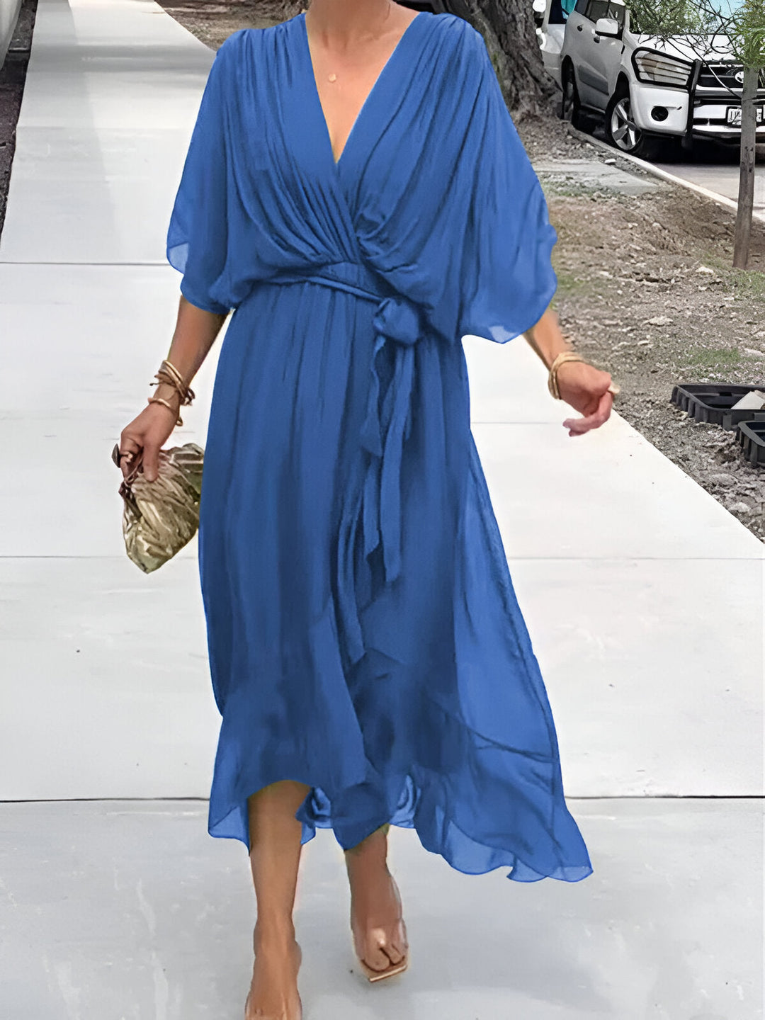 Elise™ | Grace Tie-Waist Midi Dress