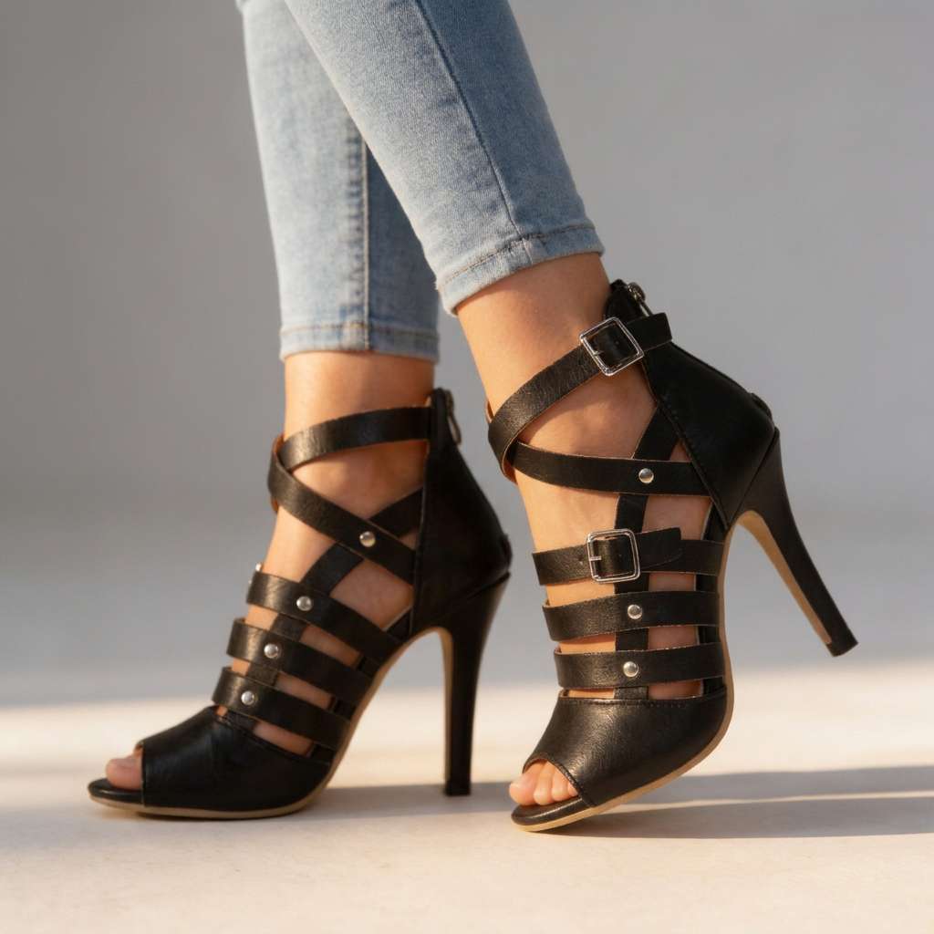 Scarlett Cross-Strap Open Heels