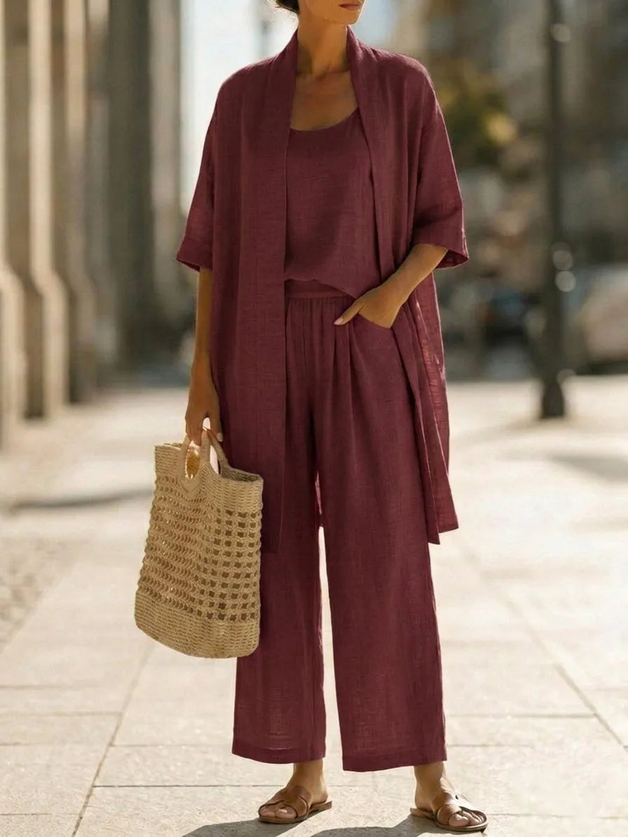 Elegant Minimalist 3-Piece Set: Lightweight and Breathable