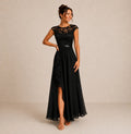 Kiana™ | Maxi dress with lace bodice and asymmetric high-low hem