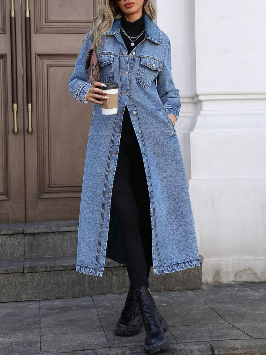 Maya | Stylish Long Denim Jacket