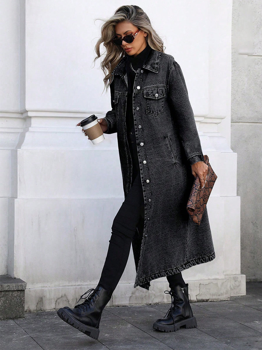 Maya | Stylish Long Denim Jacket