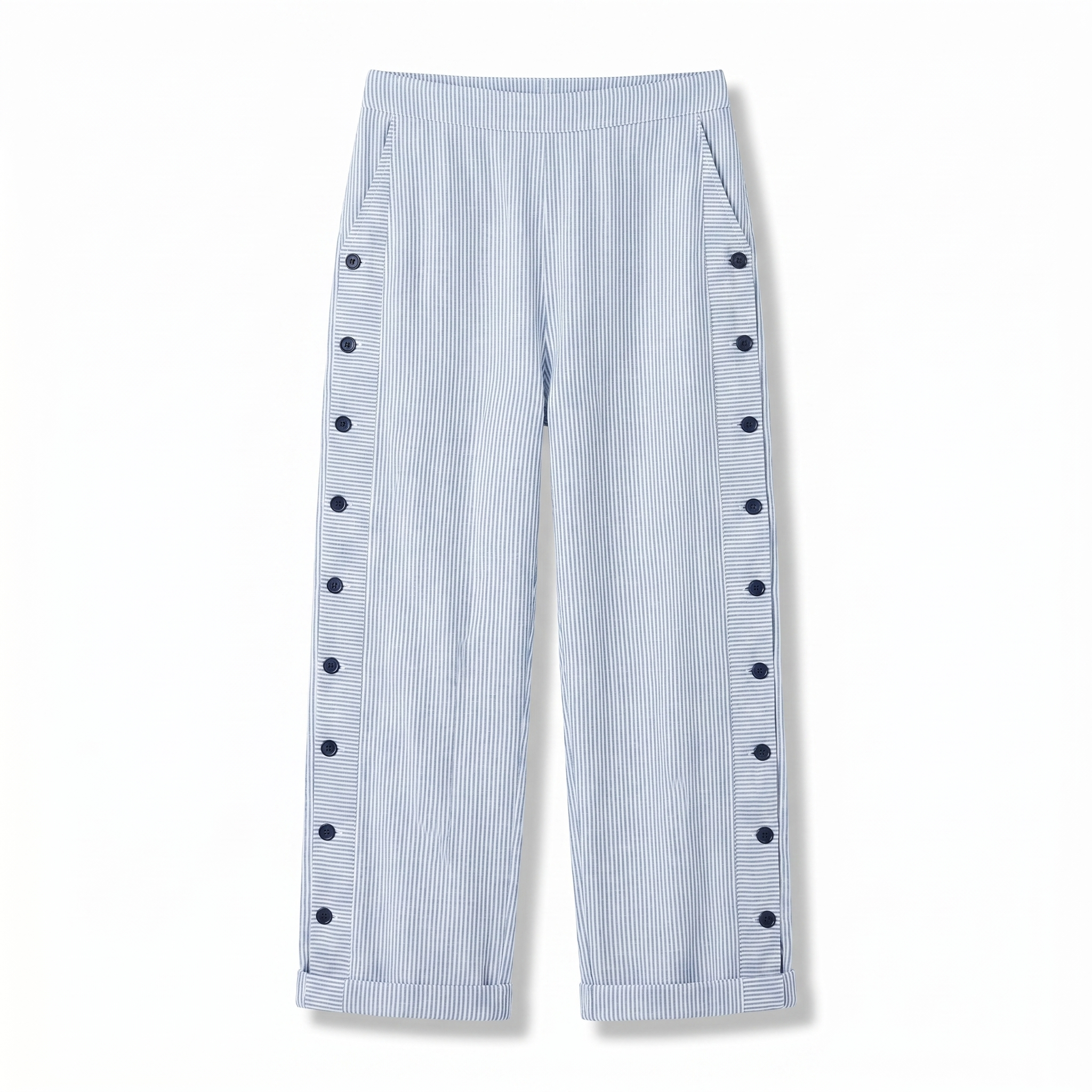 Tess | Striped Panel Button Trousers