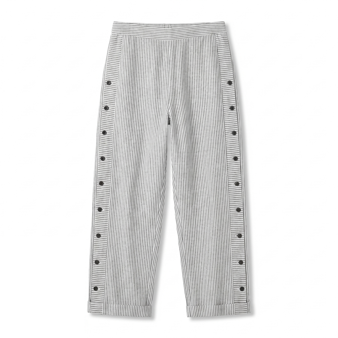 Tess | Striped Panel Button Trousers