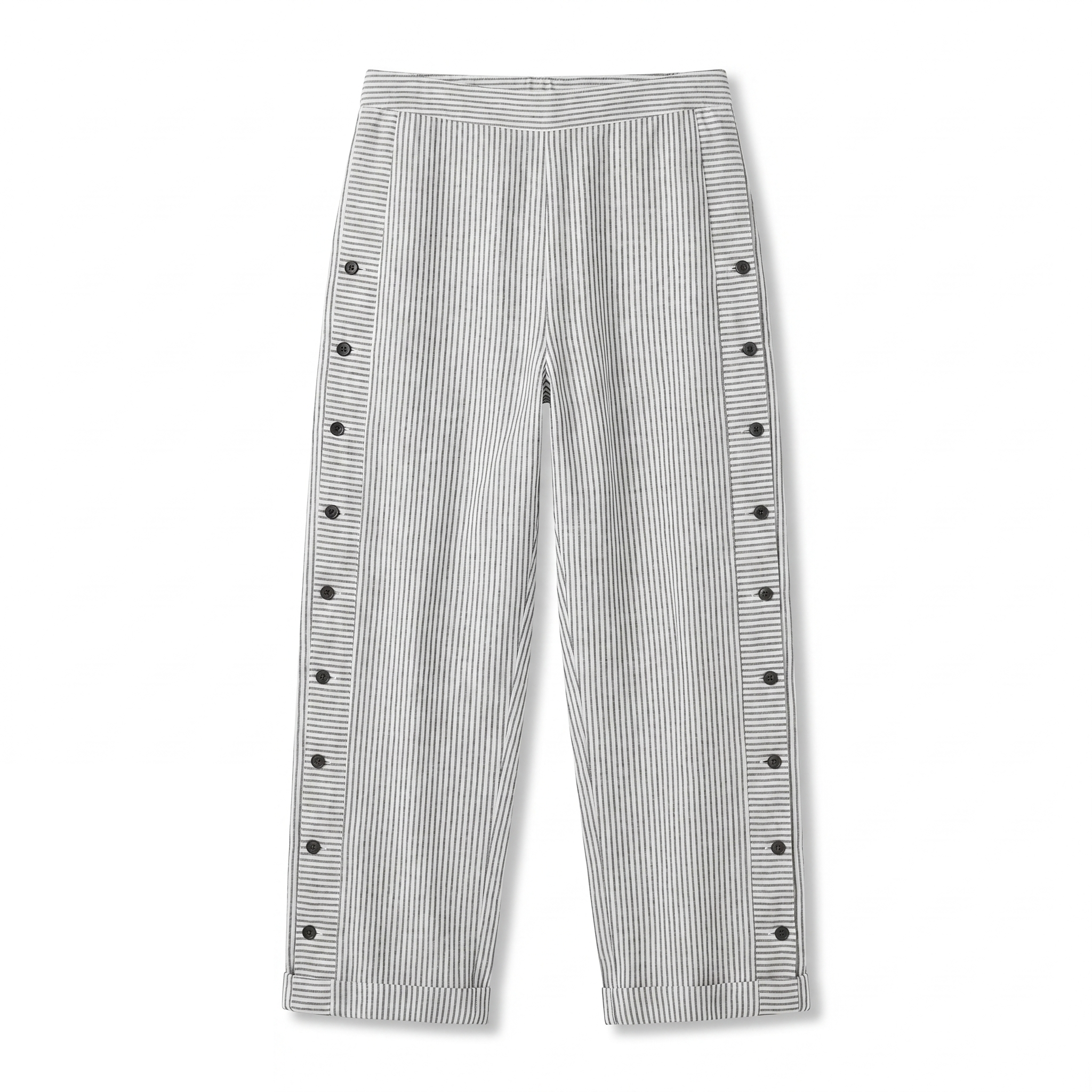 Tess | Striped Panel Button Trousers