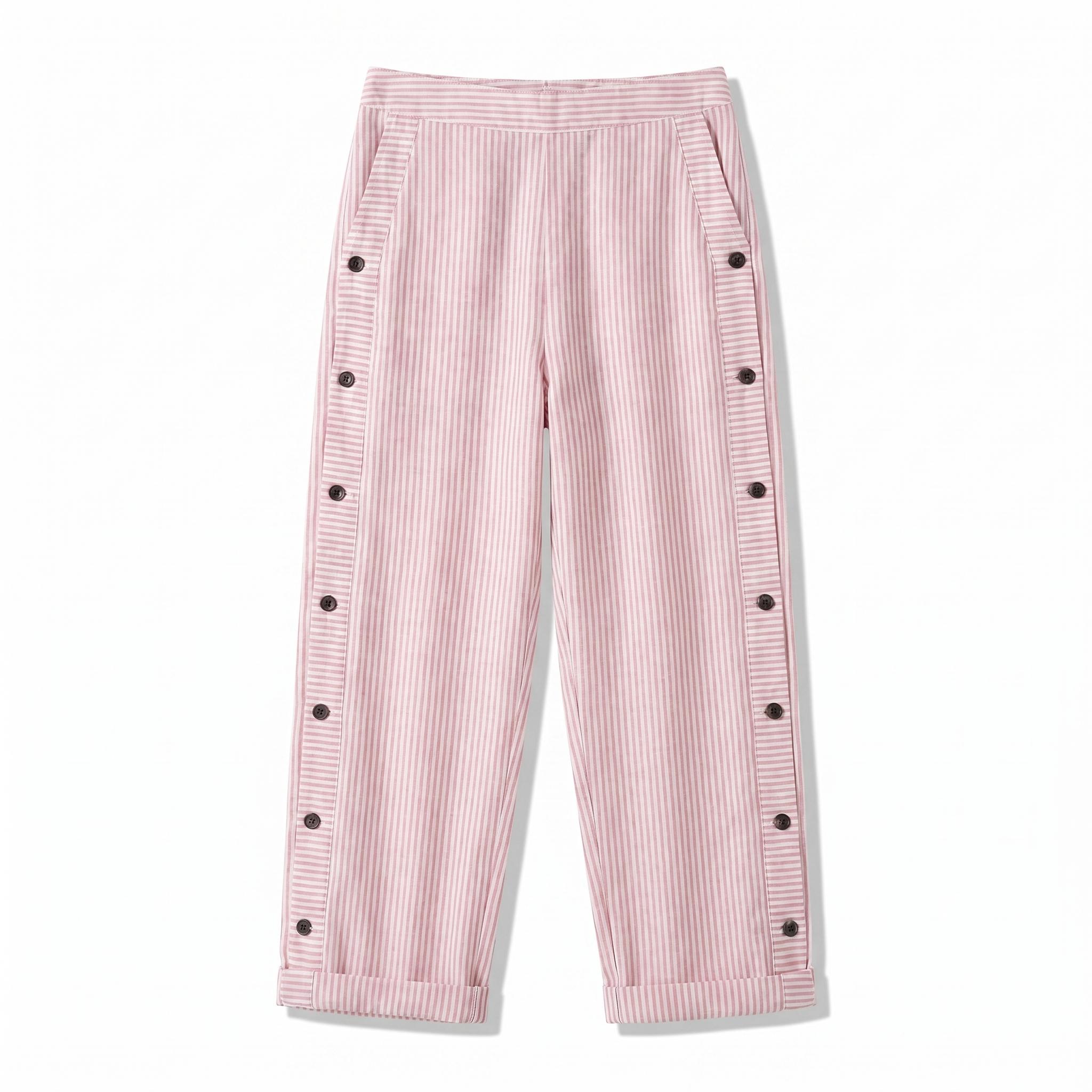 Tess | Striped Panel Button Trousers