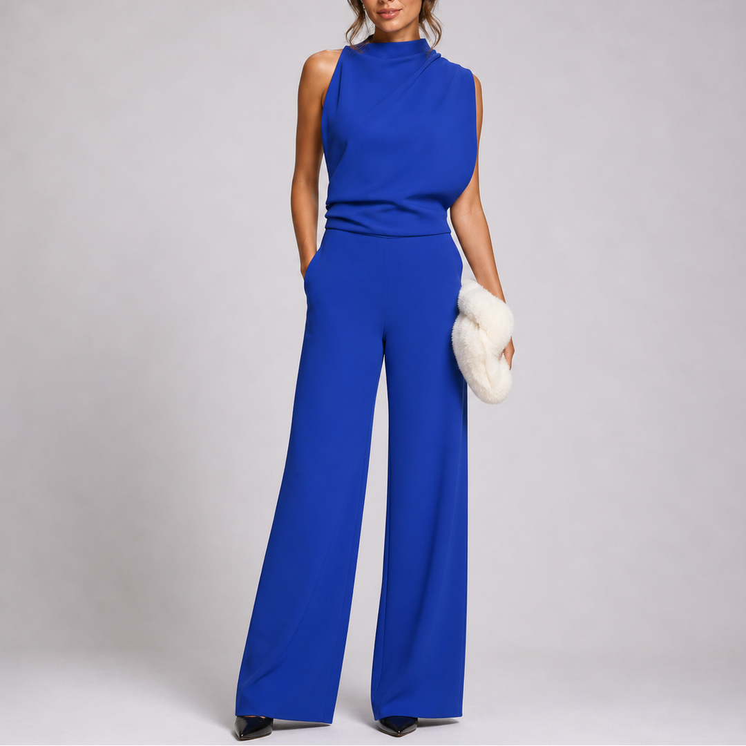 Anna Jumpsuit with Sleeveless Upper and Wide-Leg Design