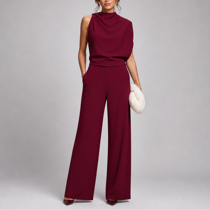 Anna Jumpsuit with Sleeveless Upper and Wide-Leg Design
